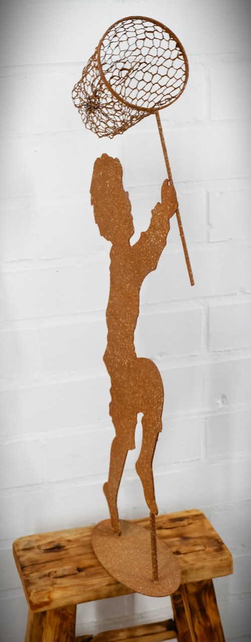 Silhouet - Jongen met vlindernetje