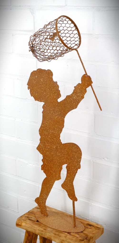 Silhouet - Jongen met vlindernetje