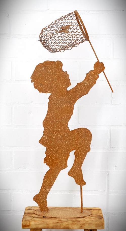 Silhouet - Jongen met vlindernetje
