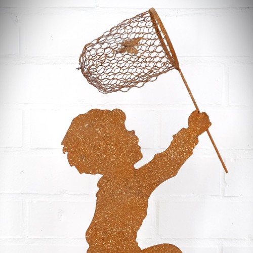 Silhouet - Jongen met vlindernetje